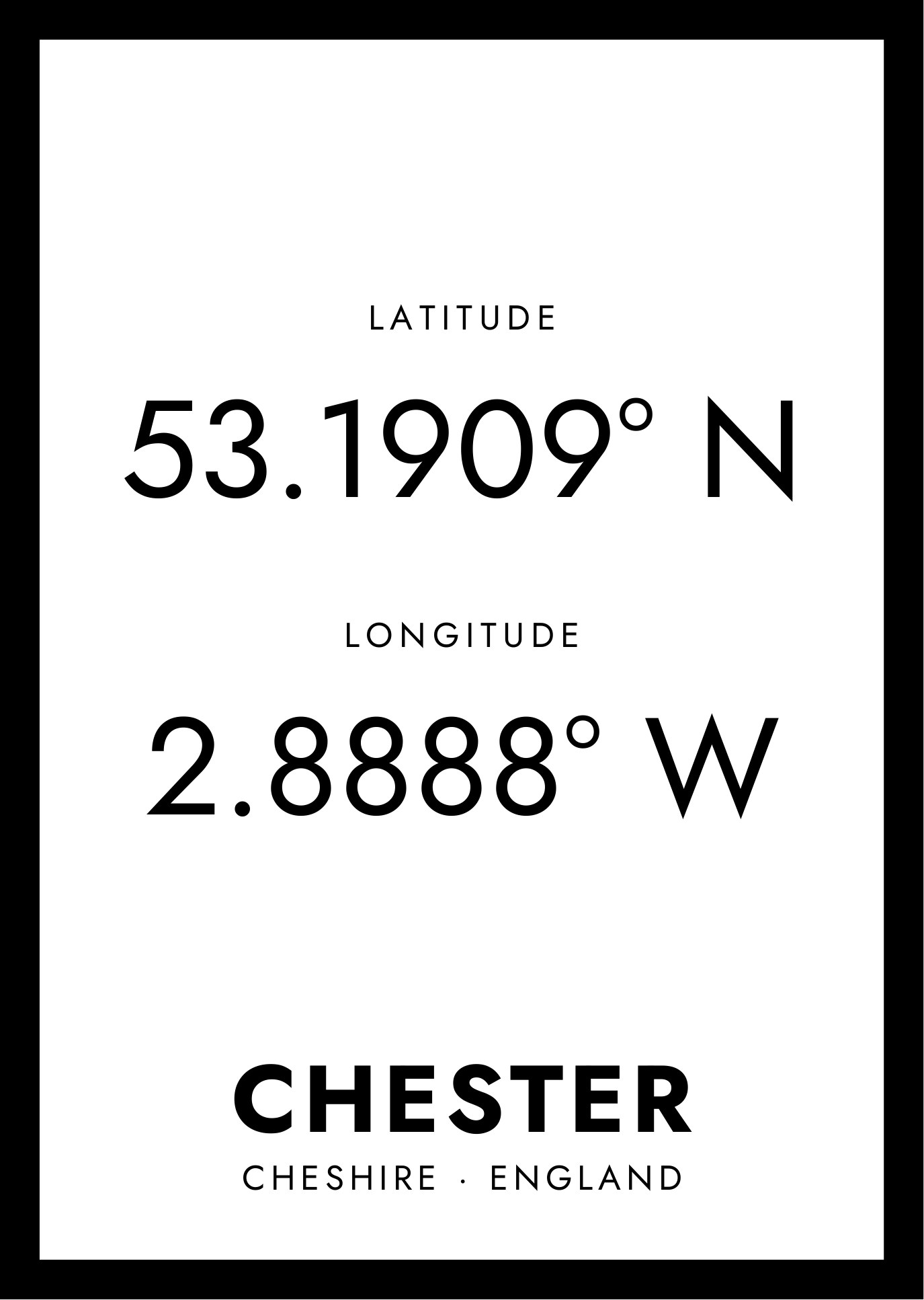Chester — Coordinates shown in the room