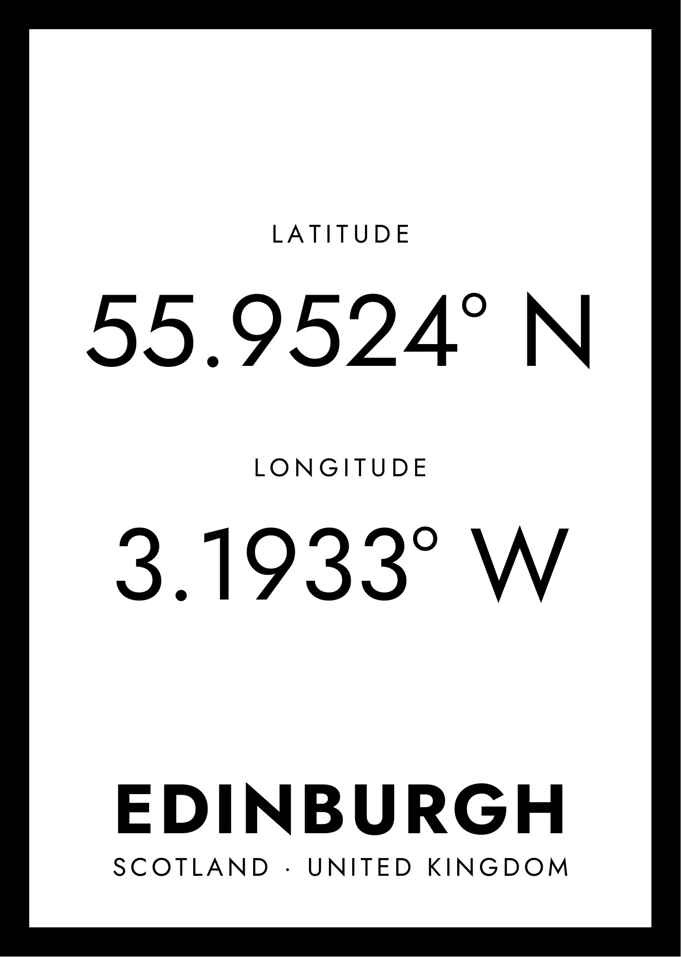Edinburgh — Coordinates shown in the room
