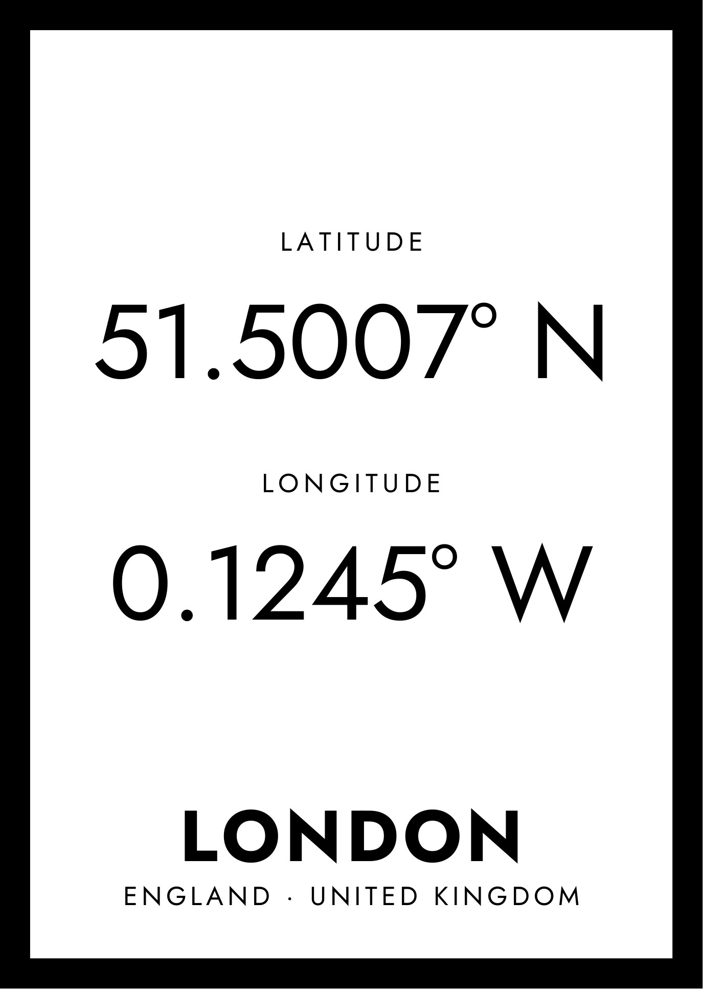 London — Coordinates shown in the room